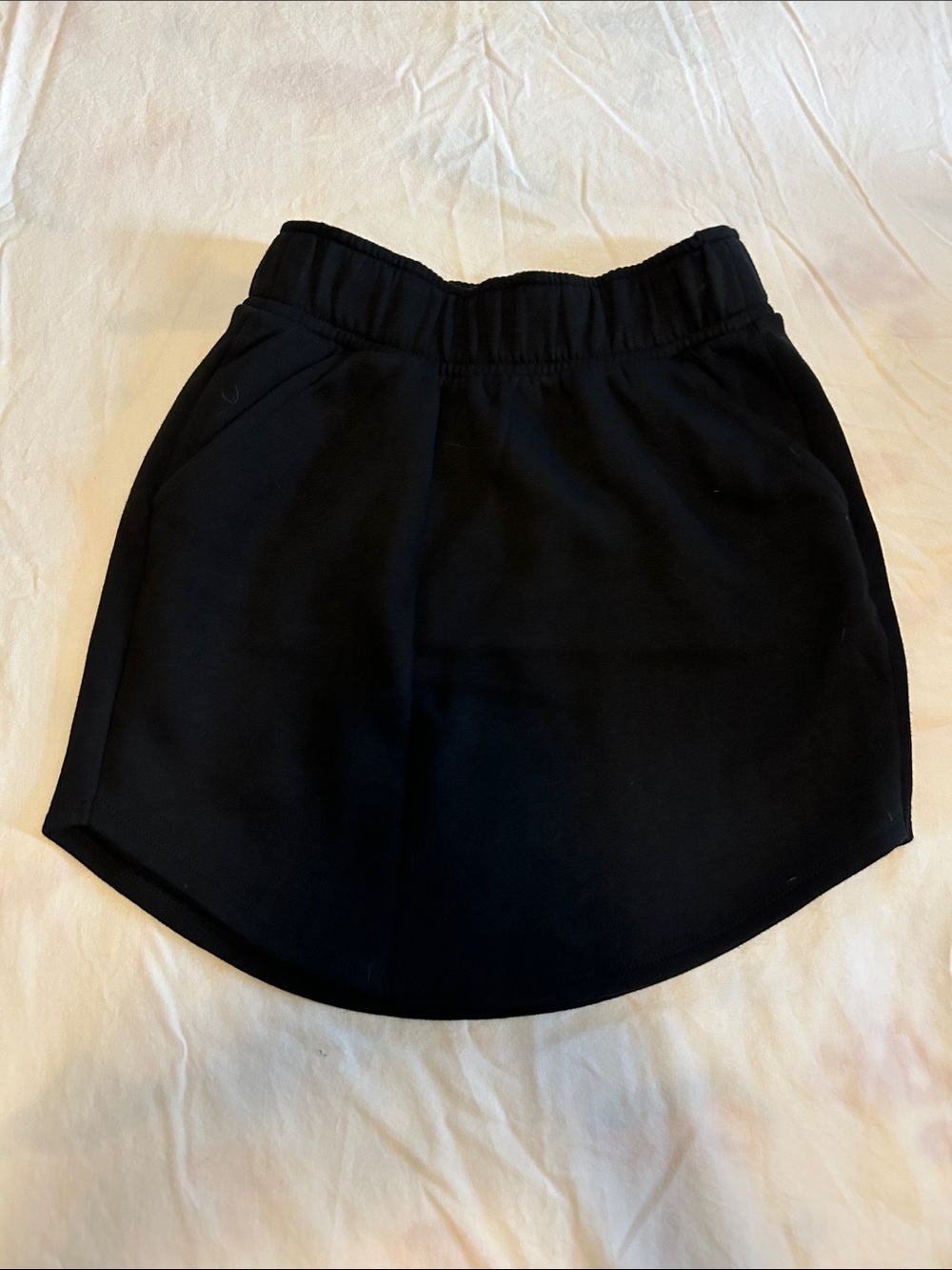 Black Elastic Waist Skirt - Casual Mini sweatpants material super comfortable